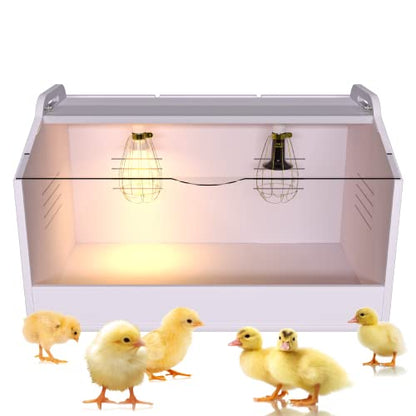 Brooder Box for Chicks ，Chick Brooder Heat up to 25 Chicks with Heat Lamp Set Brooder Box，Suitable for Chicks/Duck/Parrot/Lizard （23" X 16" X 16"） - size: 23" X 16" X 16"