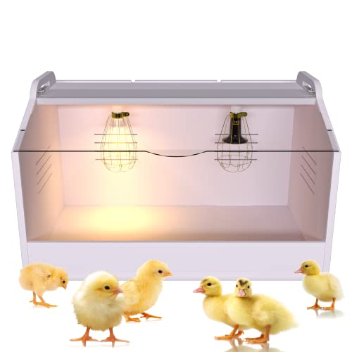 Brooder Box for Chicks ，Chick Brooder Heat up to 25 Chicks with Heat Lamp Set Brooder Box，Suitable for Chicks/Duck/Parrot/Lizard （23" X 16" X 16"） - size: 23" X 16" X 16"