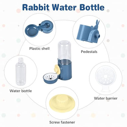 kathson Rabbit Water Dispenser for Cage 17 Oz Hanging Guinea Pig Water Bottle No Drip Gravity Automatic Bunny Water Bottle No Leak Small Animal Water Bottle for Chinchilla Ferret Hamster (Dark Blue) - color: Dark Blue