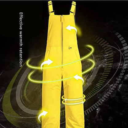 Yoawdats Women's Ski Snow Bibs Pants Insulated Water Resistant Winter Skiing Overalls Ripstop Windproof Snowboard Jumpsuits - color: Yellow, size: Medium