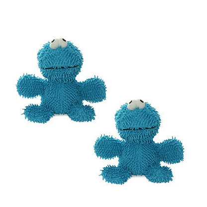 MIGHTY® 2 Pack Microfiber Medium Monster Dog Toys | Ultra Durable Plush Toy with Multiple Layers & Reinforced Seams , Washable and Floats , Mighty® Construction - color: 2PK Blue Monster