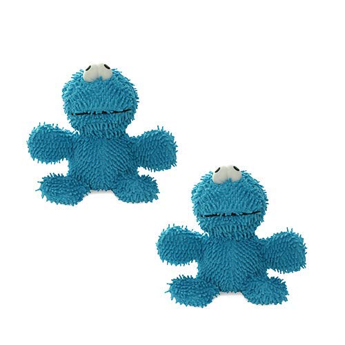 MIGHTY® 2 Pack Microfiber Medium Monster Dog Toys | Ultra Durable Plush Toy with Multiple Layers & Reinforced Seams , Washable and Floats , Mighty® Construction - color: 2PK Blue Monster