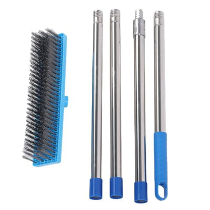 Yoidesu Metal Brush Broom, Heavy Duty Wire Broom Telescope Handle for Concrete Areas Garages (160cm) - size: 160cm, style: 160cm