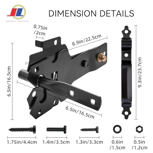 Modern Black Gate Latch Set, Heavy Duty Outdoor Gate Hardware with Latch and Handle, Anti-Rust Coated for Wooden Fence, Garden, Farm & Driveway Gates - size: Modern Door Post