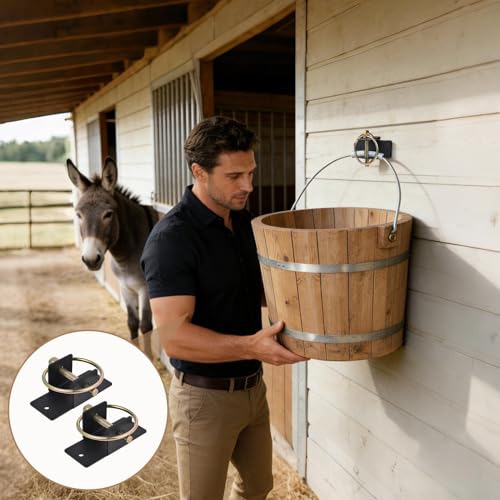Locking Pin Hanger, Stable Feed Hook Mount, Sturdy Stall Bucket Support Tool for Barn Fence Setup, Livestock Feeding Accessory for Horses and Animals, Farm Stable Organizer Bracket for Users