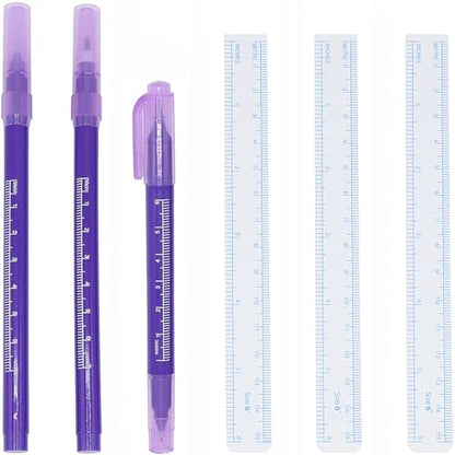 3 Pcs Surgical Skin Marker Pen, Professional Sterile Tip Tattoo Stencil Markers Pen Scribes ，(0.5mm,1mm) with Paper Ruler (2 Single Head +1 Double Head)