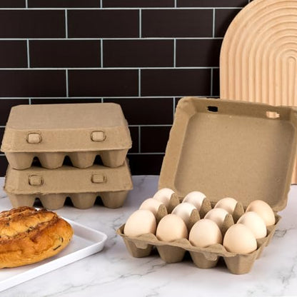 100 Pack Egg Cartons, 3x4 Style Paper Pulp Egg Trays, Sturdy & Reusable Egg Holder 12 Count Dozen Chicken Egg Storage Tray for Farmers, Home Use & Transport - style: 100Pcs Egg Carton