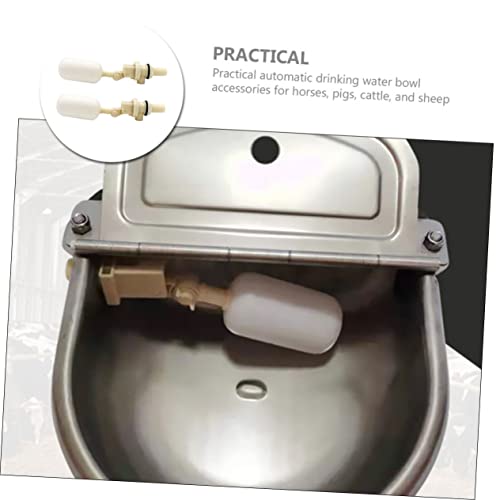 2Pcs Automatic Water Level Controller Float Valve for Livestock Drinking Bowl Durable Farm Accessories for Cattle Sheep Goat and Pig Waterers Easy to Install and Maintain