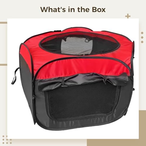 Portable Brooder Box for Chicks, Indoor Kit, 3.7 Ft X 3.7 Ft X 1.7 Ft, Red-Black Oxford Fabric with Mesh Ventilation