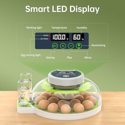 8 Egg Incubator with Automatic Egg Turning, Temperature & Humidity Control, Egg Candler, Mini Digital Incubator for Hatching Chicken Duck Quail Goose Bird – Home & Classroom Use - size: 8 Egg
