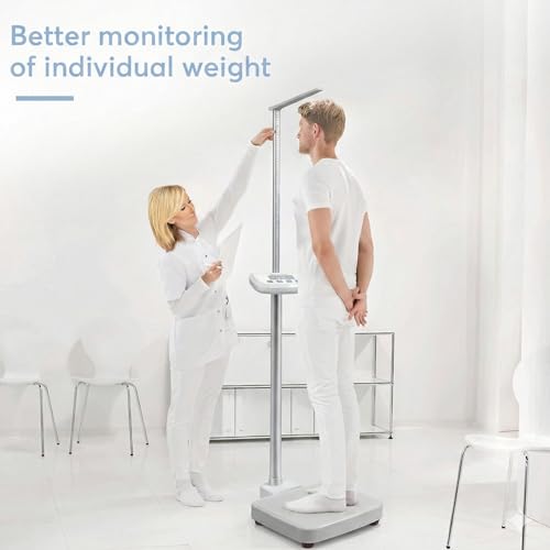 Digital Medical Scale,Professional Height and Weight Physicians Scale for Hospital, School, Beauty Salon.Measuring Range: 0.44 lbs - 400 lbs,2.3 ft - 6.9 ft. - size: 400lbs