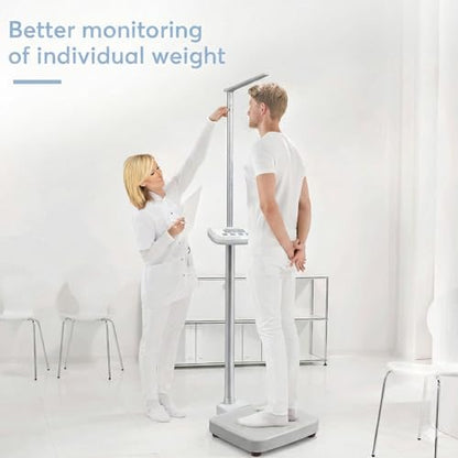 Digital Medical Scale,Professional Height and Weight Physicians Scale for Hospital, School, Beauty Salon.Measuring Range: 0.44 lbs - 400 lbs,2.3 ft - 6.9 ft. - size: 400lbs