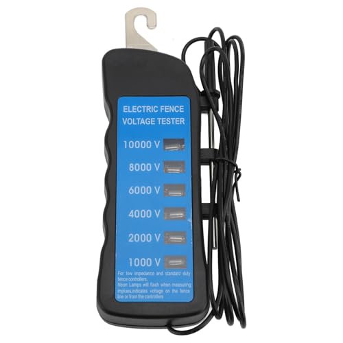 Electric Fence Tester,Portable Electric Fence Tester Fence Voltmeter, Digital Electric Fence Tester 12 KV with 8 Indicator Lights for Farms