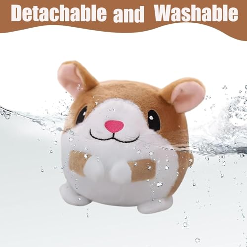 Active Moving Pet Plush Toy, Interactive Dog Toys Pet Bouncing Balls, USB Rechargeable Interactive Washable Cartoon Pig Plush Sound Electronic Dog Toy, Small Cute Squeaky Pig Dog Toy (Hamster) - color: Hamster