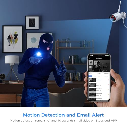[100ft] Hiseeu Wireless WiFi Security Camera System, Wired Plug-in Powered, Expandable 16CH 4K NVR, 4Pcs 3MP Night Vision Cameras Home Surveillance Outdoor, Motion Detection, 1TB HDD, One-Way Audio - color: White-6
