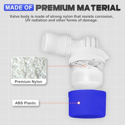 1" Side Inlet Water Float Valve, 1 Inch Big Flow Automatic Water Level Control Float Valve for Water Tank, Water Troughs, Pond, Pool, Livestock, Aquariums (1" Side Inlet) - color: 1" Side Inlet