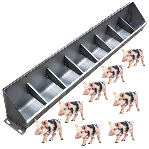 Heavy-Duty Stainless Steel Pig Feed Trough - Durable Livestock Feeder for Cattle, Goats & Horses - Rust-Resistant, Easy to Clean, Indoor/Outdoor, 150cm/4.9ft - size: 150cm/4.9ft 8 bit
