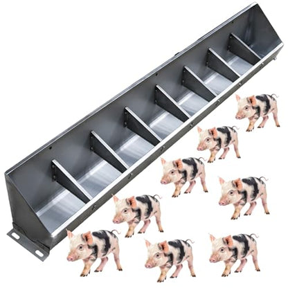 Heavy-Duty Stainless Steel Pig Feed Trough - Durable Livestock Feeder for Cattle, Goats & Horses - Rust-Resistant, Easy to Clean, Indoor/Outdoor, 150cm/4.9ft - size: 150cm/4.9ft 8 bit