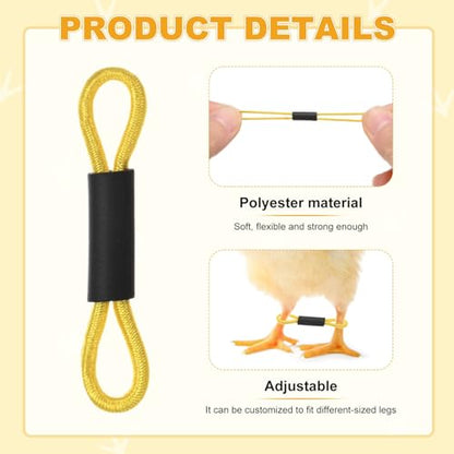 M METERXITY 50-Pack Adjustable Chick Leg Bands, 1.38" x 0.2" Polyester Chicken Leg Brace for Chicks/Ducks/Birds [Yellow] Poultry Leg Bands - color: Yellow