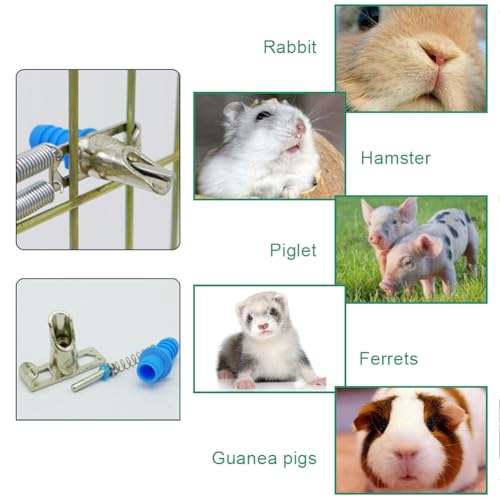 Automatic Rabbit Watering System Kit, Rodent Poultry Watering System Bucket Connector Include 10 Nipple Drinker Feeders,ID 5/16'' Hose,Barb Valve Fitting to G 1/2'' Thread Connector