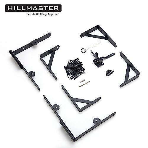 HILLMASTER Anti Sag Gate Frame Kit Gate Corner Brace Bracket Heavy Duty Adjustable Gate Hardware with Gate Latch for Wooden Fences,Driveway Gates,Shed Doors,Corral Gates,Wood Windows - size: 1 Set