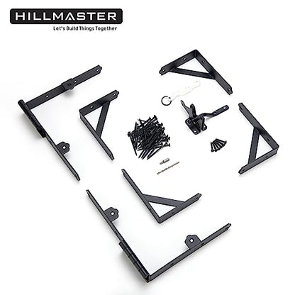 HILLMASTER Anti Sag Gate Frame Kit Gate Corner Brace Bracket Heavy Duty Adjustable Gate Hardware with Gate Latch for Wooden Fences,Driveway Gates,Shed Doors,Corral Gates,Wood Windows - size: 1 Set