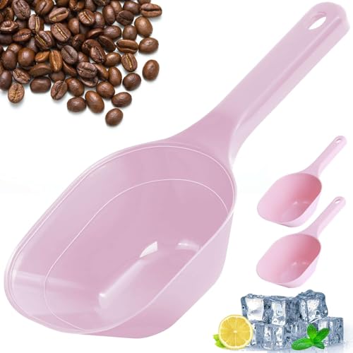 Dog-Cat Food-Scoop Measuring-Cup,1 Cup Capacity Versatile Plastic Pet Food Scoop with Measuring Lines 1 Cup and 1/2 Cup for Precise Portion Control (2, Pink) - color: Pink