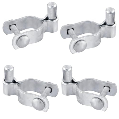 4 Pack 1-3/8" Chain Link Fence Frame Gate Post Hinge,Galvanized Steel Gate Hinge for Fence Posts, Chain Link Fence Parts for Farm Gate, Bolts & Nuts Included - size: 1-3/8" Male