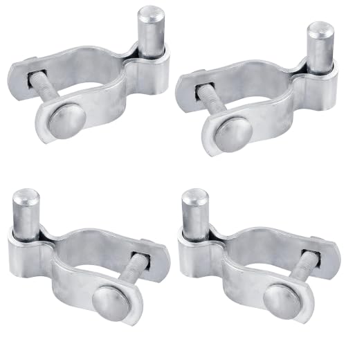 4 Pack 1-3/8" Chain Link Fence Frame Gate Post Hinge,Galvanized Steel Gate Hinge for Fence Posts, Chain Link Fence Parts for Farm Gate, Bolts & Nuts Included - size: 1-3/8" Male