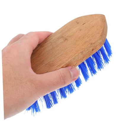 WOONEKY Horse Hair Grooming Brush Ergonomic Cleaning Tool Cattle and Donkeys Durable Bristles for Shedding and Grooming Blue