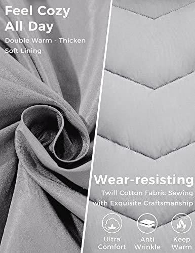 wantdo Women's Quilted Winter Coats Hooded Warm Puffer Jacket with Fleece Hood - color: Gray, size: Small