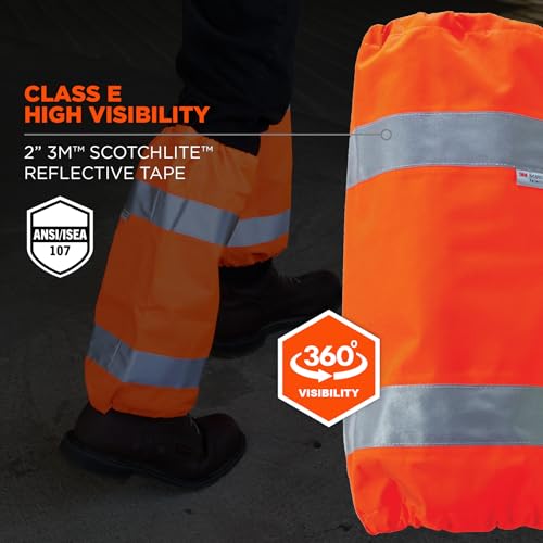 Ergodyne GloWear 8008 High Visibility Reflective Leg Gaiters, Orange,2 - color: Orange