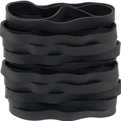 AIWOQI Rubber Bands Size#107 Heavy Duty Big Wide rubber band 30PCS Elastic Bands for Office Supply Trash Can File Folders Litter Box Rubber Bands (Black) - color: Black
