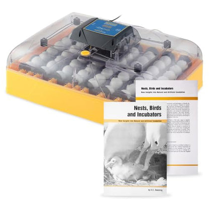 Brinsea Ovation 56 EX Egg Incubator and Book, Automatic Egg Turning and Humidity Control for Hatching 56 Chicken, Duck, Other Bird Eggs, Precision Digital Controls - style: Not Connected + Book