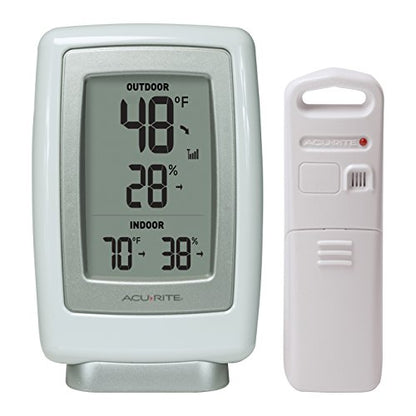 AcuRite 00611 Indoor Outdoor Thermometer with Wireless Temperature Sensor & Hygrometer White Small - size: 1 x 3.5 x 5.5 inches