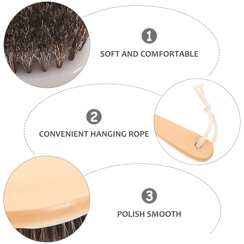 Horse Mane Grooming Brush and Wooden Body Hair Comb, Stiff Bristle Fur Cleaning Tool and Cattle, Suitable for Shedding and Daily Grooming in Livestock Care