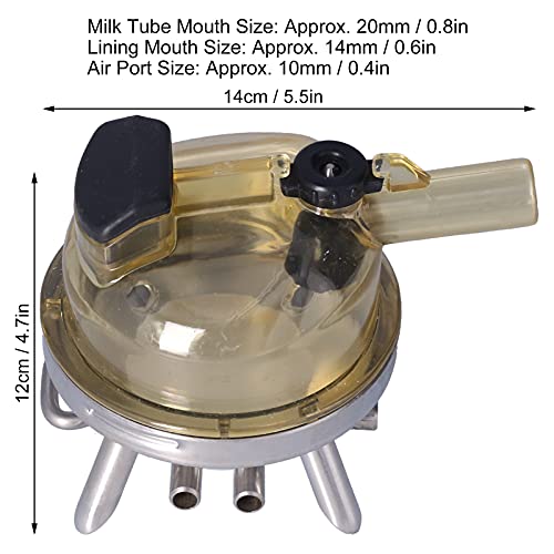 Complete Milking Claw Unit, 400ml Capacity, for Goat Sheep Cow, Stainless Steel Claw, PC Clear Top Cover, Faster and Efficient Milking, for Milking Machine and Milking Parlour