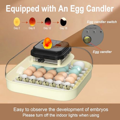 CoInceptus 35 Eggs Incubators for Hatching Eggs,Egg Incubator with Automatic Egg Turning and Humidity Control,Chicken Egg Incubator with Egg Candler, Incubator for Chicken, Duck, Goose, Pigeon, Quail