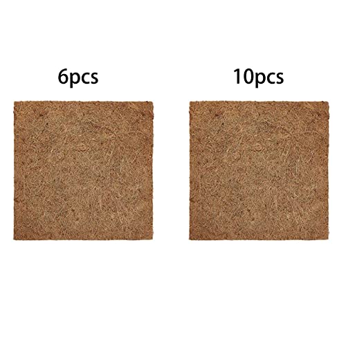 Natural Chicken Nesting Pads 6 / 10Pcs Bedding Washable Coconuts Fiber Mat Hens Nest Boxes Liners 13 " x13 " Chicken Nest Pads Nesting Bedding for Laying Eggs for Coops for Hens Pigeons Birds Bulk