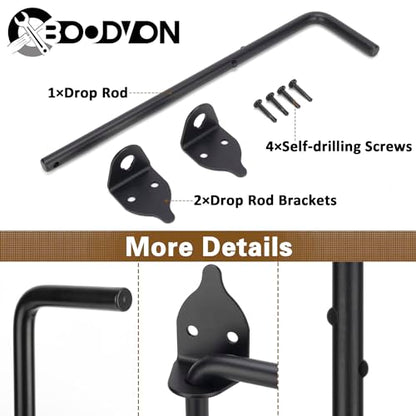 12 Inch Cane Bolt Gate Drop Rod Heavy Duty Gate Hardware, Gate Ground Latch for Wooden Fences, Metal Gates Doors Stopper for Gate Ground, Wrought Iron Gate Latches, Black Finish(1 Pack) - size: 12 Inch