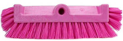 SPARTA 40422EC26 Floor Scrub Brush Head, Multi-Level, Dual Surface Plastic Block with Side Bristles, Crimped Polyester, Threaded Handle Hole, Ideal for Wide and Tight Spaces, BPA Free, 12 Inches, Pink - color: Pink