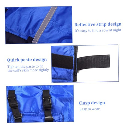 Calf Blanket Livestock Waterproof Warm Goat Blankets with Reflective Strips and Fasten Tape Windproof 3 Layers Thickened Calf Coat Vest for Winter Farm Livestock Supplies