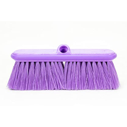 SPARTA Flo-Thru Heavy-Duty Deck Scrub Brush Nylon Bristled, Boat and Floor Scrub Broom with Protective Bumper for Floors and Large Equipment, Plastic, 9.5 Inches, Purple - color: Purple