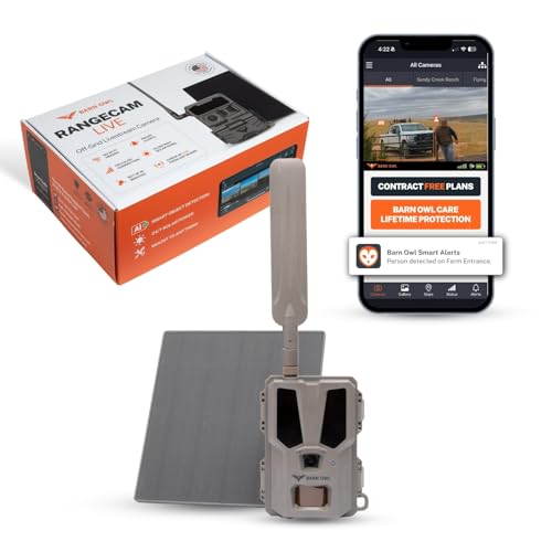 Barn Owl RangeCam Cellular Security Camera System – Off-Grid Monitoring with Solar Power, No WiFi, Works on All U.S. Networks – Farm, Ranch & Property Surveillance (RangeCam 2) - style: RangeCam 2