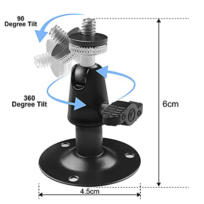Camera Bracket Mount 3 Pcs Security Wall Mount for Oculus Sensor Arlo, Arlo Pro,Metal Security Camera Bracket Outdoor Indoor Oculus Rift Mount Bracket 360° Rotation 1/4" Screw Camera Wall Mounts