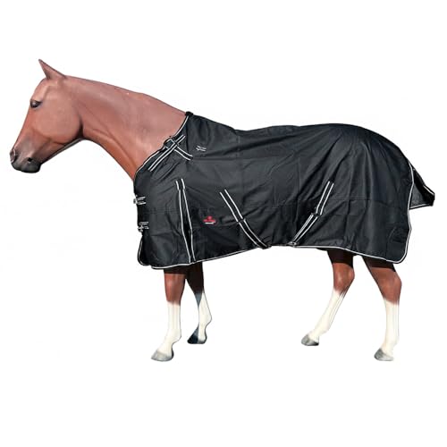 HILASON 600D Winter Waterproof Poly Miniature Horse Blanket Belly Wrap | Turnout Blankets for - color: Black, size: 40 In
