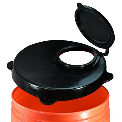 Skywin 5 Gallon Bucket Lid, Rubber Seal Lid, Wood Pellet Storage Containers, Bird Seed Container, Lump Charcoal Storage, Weather Resistant Rubber (Bucket Not Included) (Black) - color: Black