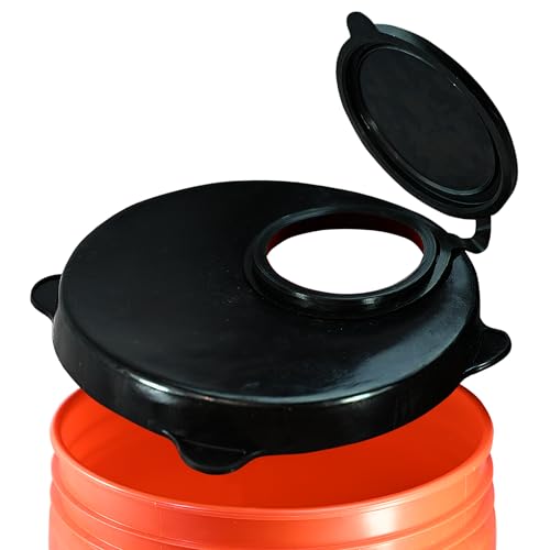 Skywin 5 Gallon Bucket Lid, Rubber Seal Lid, Wood Pellet Storage Containers, Bird Seed Container, Lump Charcoal Storage, Weather Resistant Rubber (Bucket Not Included) (Black) - color: Black