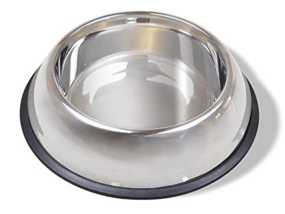 Van Ness Pets Large Non Tip Stainless Steel Dog Bowl, 64 OZ Food And Water Dish, Wide Base Prevents Spills - size: 64 OZ - LARGE