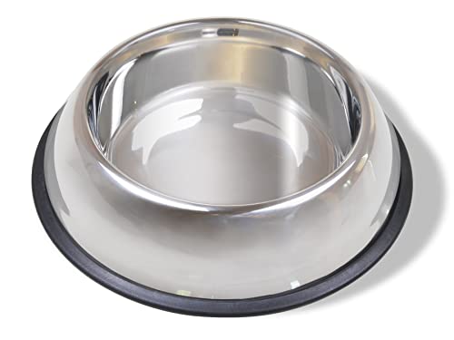 Van Ness Pets Large Non Tip Stainless Steel Dog Bowl, 64 OZ Food And Water Dish, Wide Base Prevents Spills - size: 64 OZ - LARGE